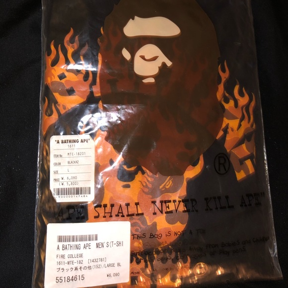BAPE college tee flame - Picture 2 of 2
